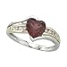 14K Two Tone Gold 1/10 ct. Diamond and 1 3/8 ct. Garnet Heart Ring