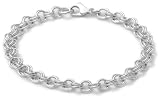 Sterling Silver Double Link Charm Bracelet, 7.5