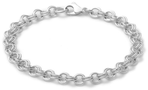 Sterling Silver Double Link Charm Bracelet, 7.5