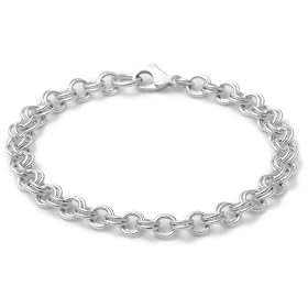 sterling silver double link charm bracelet