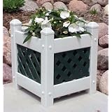 Planter: PVC Small Green Lattice
