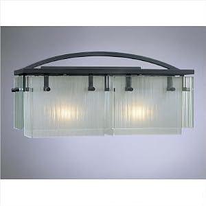 Bath Art Vanity Light with Frosted Fluted Glass by Kovacs