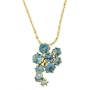 14K Gold Blue Topaz Paisley Pendant by Suz Andreasen MADE IN AMERICA