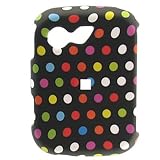Crystal Hard RUBBERIZED BLACK With MULTICOLORED POLKA DOTS Design Faceplate ....