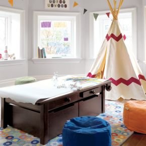 Kids Play Tables: Kids Espresso Adjustable Wooden Activity Table