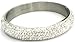 Pavel Steel Stainless Steel Pave Crystal Slip-On Bangle With Silvery White Crystals, 12mm Width
