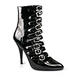 Pleaser Boots Women's SEDUCE-1048 5" Open Front Ankle Boot with Multiple Buckles Side Zip Available in 3 Colors