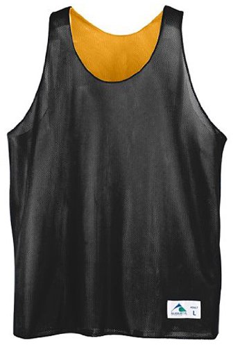 Custom Augusta Reversible Mini Mesh League Tank Outside: BLACK, Inside: GOLD AM