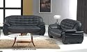 Gorgeous Modern Contemporary Black Leather Living Room Set Sofa Loveseat
