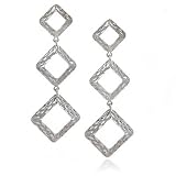 14K White Gold Drop Earrings