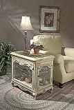 Crackling Floral Chairside Curio Cabinet
