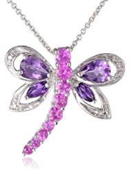 Sterling Silver Dragonfly Pendant Necklace, 18"