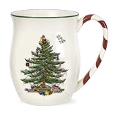 Spode Christmas Tree Candy Cane Mugs, Set of 4
