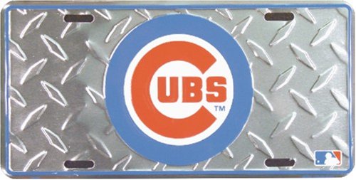 Chicago Cubs License Plate Metal Diamond Emboss