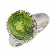14k White Gold Diamond Peridot Ring