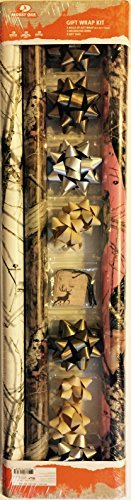 Mossy Oak Camo Gift Wrap Kit, 3 Rolls Wrapping Paper, Matching Bows & Gift Tags