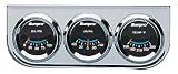 Sunpro CP7999 2 CustomLine Gauge Trio With Ammeter Gauge,Oil Pressure Gauge,Water or Oil Temperature Gauge Chrome Panel