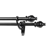 Serif Drapery Double Rod Set - Black (2848")