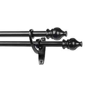 Serif Drapery Double Rod Set - Black (2848") from Window Hardware Sets