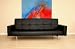 Contemporary Black Vinyl Convertible Sofa Bed / Futon