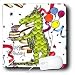 Lee Hiller Designs Happy Birthday - Colorful Happy Birthday Dragon lighting candles on Cake - Mouse Pads
