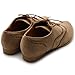 Ollio Women's Shoe Ballet Flat Faux Suede Wingtip Lace Up Oxford