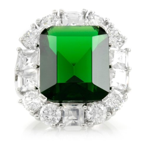 41KGQ1kOiuL Aubrees CZ Emerald Estate Ring
