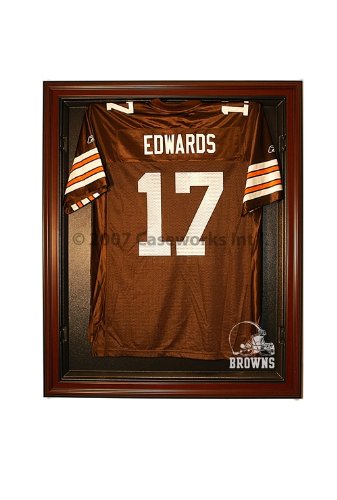 Cleveland Browns Football Jersey Display Case with Removable Face and Black Finish Frame