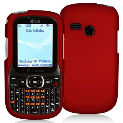 LG UN200 SABER DECORO BRAND PREMIUM PROTECTOR CASE - RUBBER RED