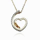 41KGQvEhslL. SL160  18k Yellow Gold Overlay Sterling Silver Citrine & Diamond Heart Pendant, 18