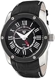 Swiss Legend Men's 10005G-01-BB Traveler GMT Collection Black Dial Black Leather Watch