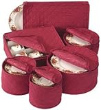 China Storage/ set 6 - Crimson Quilted Canvas (Crimson) (12H x 18W x 3.5D)