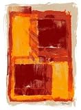Monoprint III by Renee Stramel. Size 11.75 X 16.50 Art Poster Print on Canvas