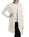 NINEXIS Women's Hooded Long Sleeve Longline Cardigan with Patch Pockets