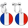 France Flag Clip on Earrings