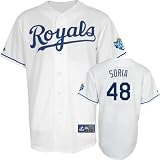 Joakim Soria Jersey: Big & Tall Majestic Home White Replica Kansas City Royals Jersey with 2012 All-Star Game Patch