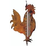 Flamed Copper Thermometer- Rooster