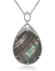 Judith Ripka "Lasso" Large Tear Drop Stone Pendant Necklace, 17"