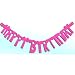 Happy Birthday Felt Banner Pink