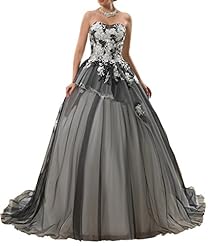 Strapless Organza Natural   Waistline  Applique Lace-Up  Ball Gown  Dress