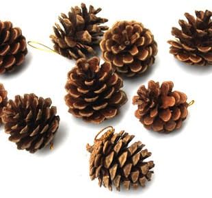 Christmas tree pendant natural color pine cones 4-5CM Christmas supplies site decoration decoration 9 / bag