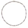 18k Yellow Gold Plated Sterling Silver Blue Topaz and Diamond Necklace, 18"