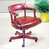 IMAGE OF Traditional Management Swivel Finish: Windsor Cherry, Fabric: Kinetic - Black Gold