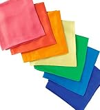 35 Inch Play Silks Squares in Gorgeous Colors, Set of 7, Brights