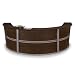 Marque Curved Triple Reception Station Walnut/Silver Accents