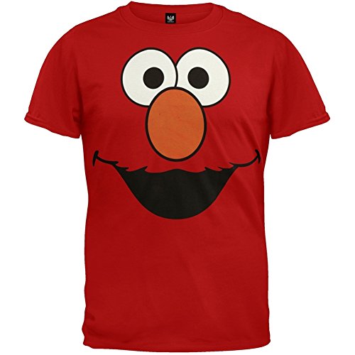 Sesame Street Elmo Face Men's T-Shirt, Large/Red