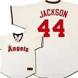 LA Angels Reggie "Mr.October" Jackson Cooperstown White Replica Baseball Jersey by Majestic with JACKSON & #44 Laser Cut and Custom SEWN ON with AUTHENTIC TWILL"