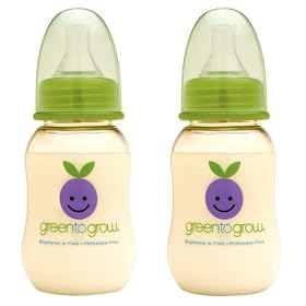 Green To Grow 2 Baby Bottles 5 oz regular neck
