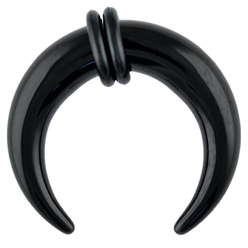 One Acrylic Pincher: 12g Black (SOLD INDIVIDUALLY. ORDER TWO FOR A PAIR.)