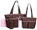 Carters 5-Piece Girls Diaper Bag Set - brown/pink, one size